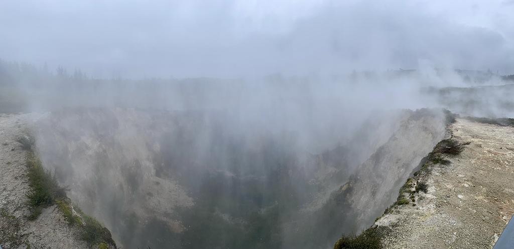 A panoramic view of one of the craters of the moon